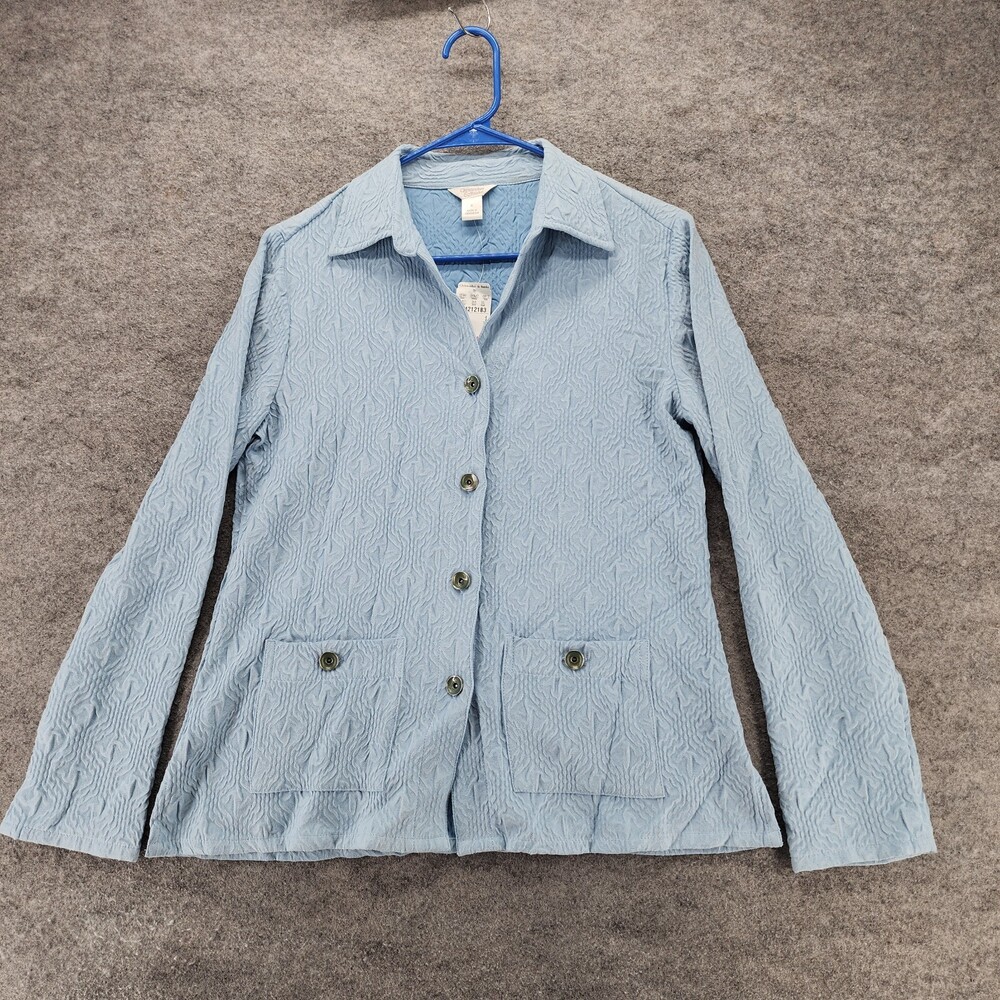 Christopher Banks Jacket Womens Small Button Up Long Sleeve Blue